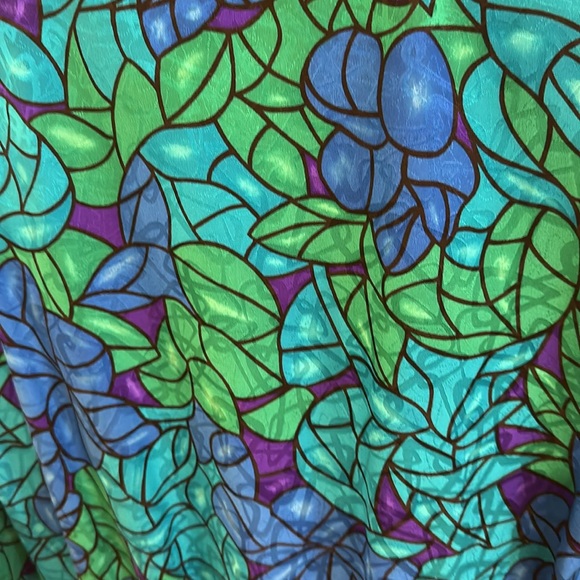 Adrianna Papell 1980’s Silk Top w/stretch band at waist-Green Blue Purple Size 6 - Picture 10 of 10